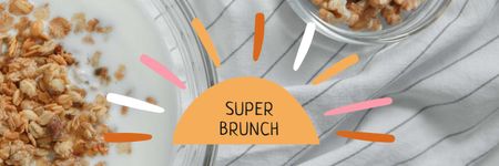 Plantilla de diseño de Healthy breakfast with Granola Twitter 