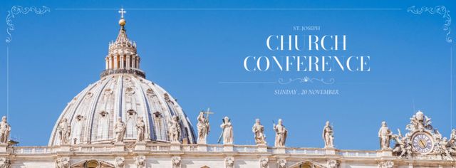 Ontwerpsjabloon van Facebook cover van Invitation to Church Conference