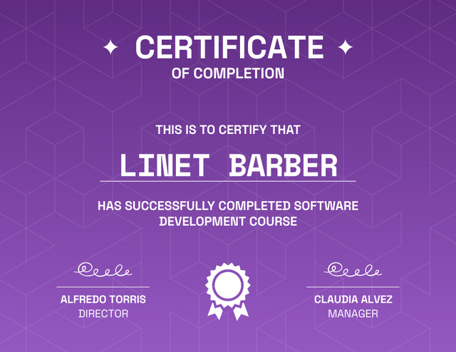 Designvorlage Award of Completion Software Development Course für Certificate