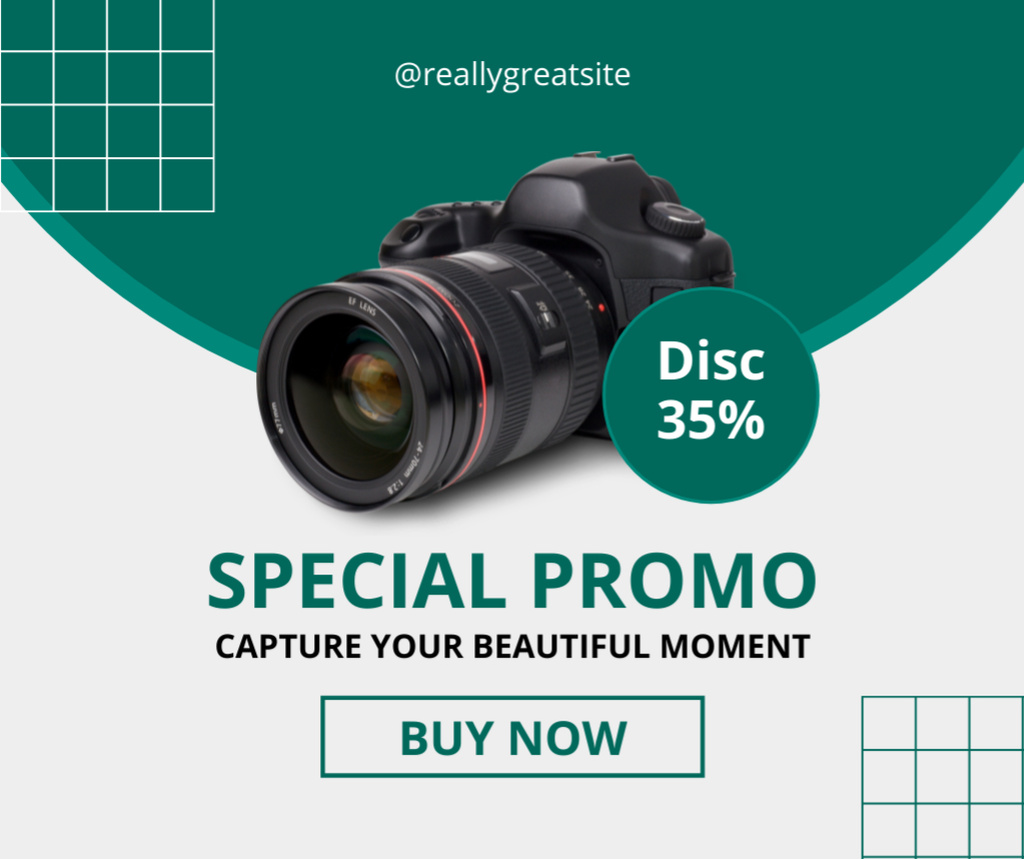 Professional Photography Camera for Sale Facebook Design Template