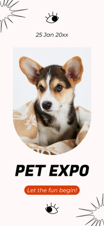 Plantilla de diseño de Promoción de la adorable exposición de cachorros y mascotas Welsh Corgi Snapchat Moment Filter 