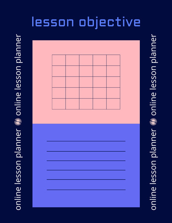 Online Lesson Planner in Blue Notepad 8.5x11in Design Template
