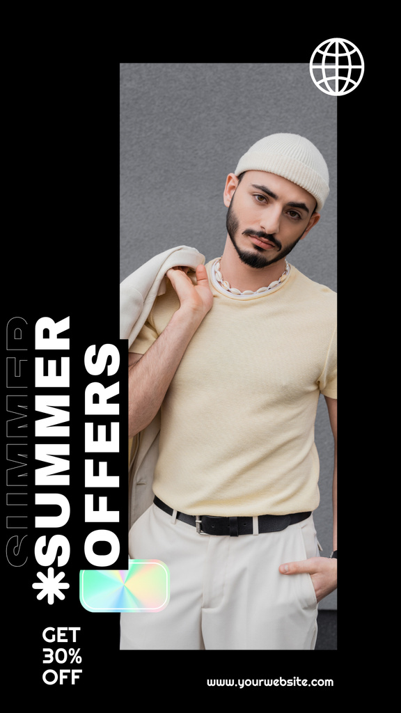 Ontwerpsjabloon van Instagram Story van Summer Offers of Men's Fashion