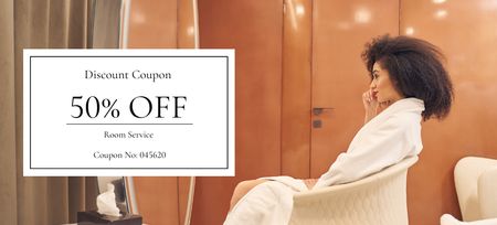 Discount Offer on Room Services Coupon 3.75x8.25in Design Template