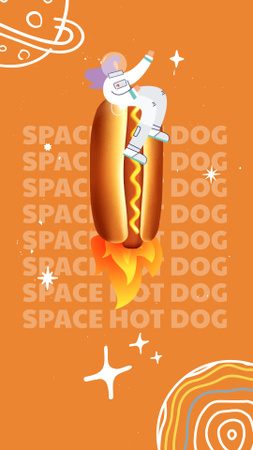 Space Hot Dog Ad Instagram Story Design Template
