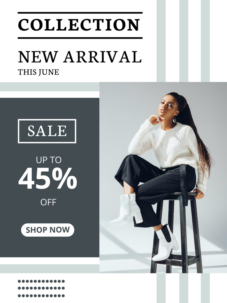 Template di design Women's Fashion Collection Ad with African American Woman Poster US