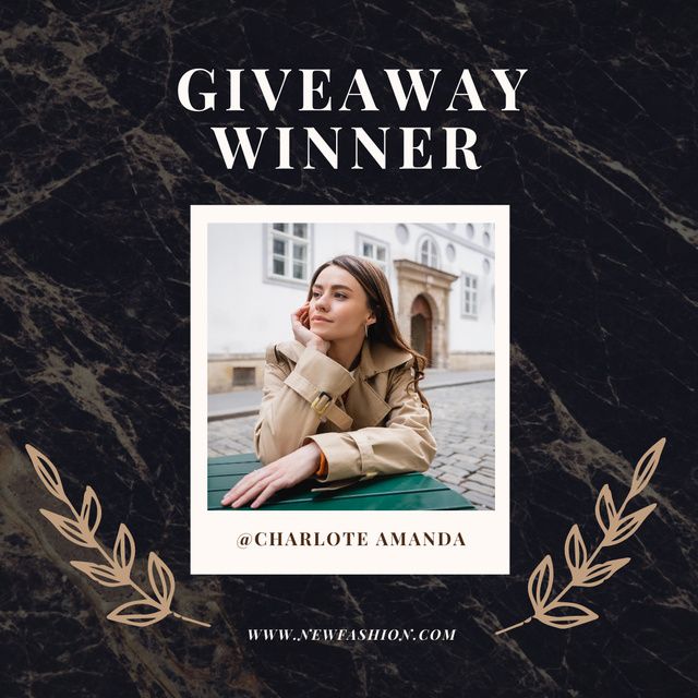 Giveaway Winner From Fashion Brand Instagramデザインテンプレート