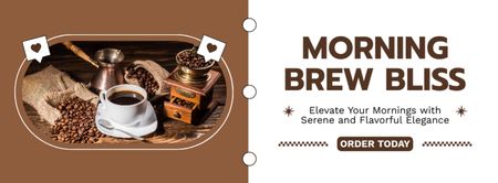 Designvorlage Tolles Angebot an Kaffeegetränken für den Morgen im Shop für Facebook cover