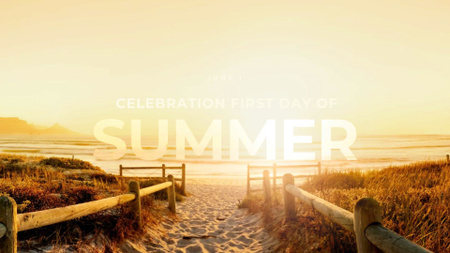 Ontwerpsjabloon van FB event cover van First Day of Summer Celebration Announcement