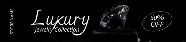Jewelry Collection Ad with Precious Gemstone Ebay Store Billboardデザインテンプレート