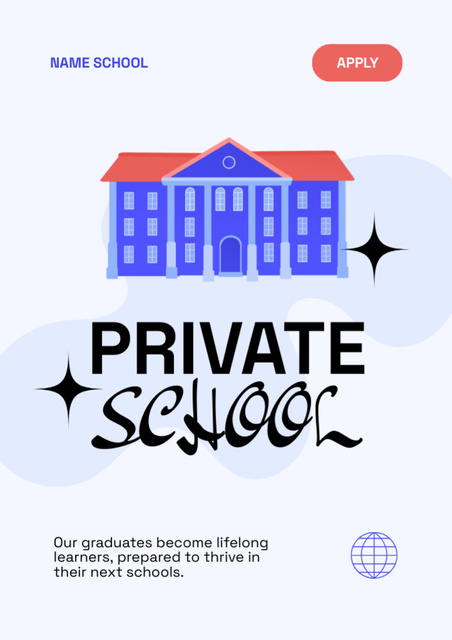 Modèle de visuel Private School Apply Announcement - Newsletter