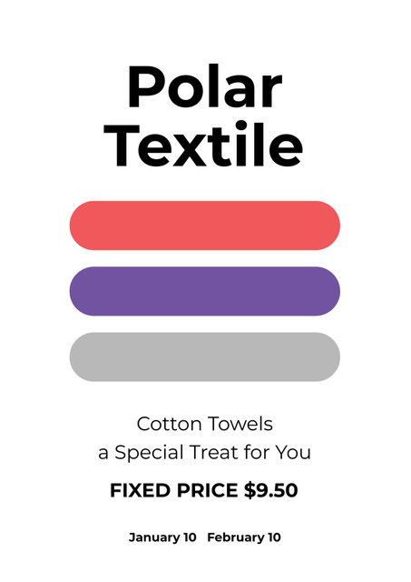 Textile Store Ad with Colors Offer Palette Poster B2 Design Template