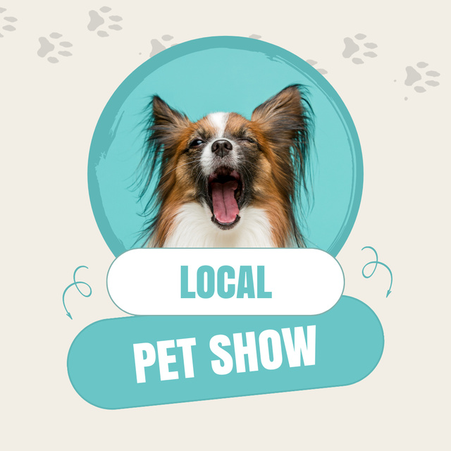 Local Pet Show Announcement With Best Breeds Animated Postデザインテンプレート