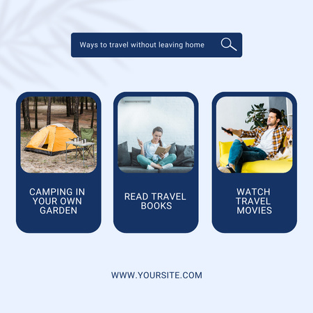 Travel From Home Instagram Design Template