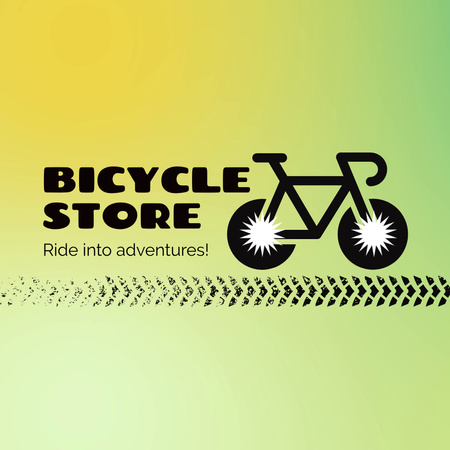 Ontwerpsjabloon van Animated Logo van Promotie fietsenwinkel met slogan