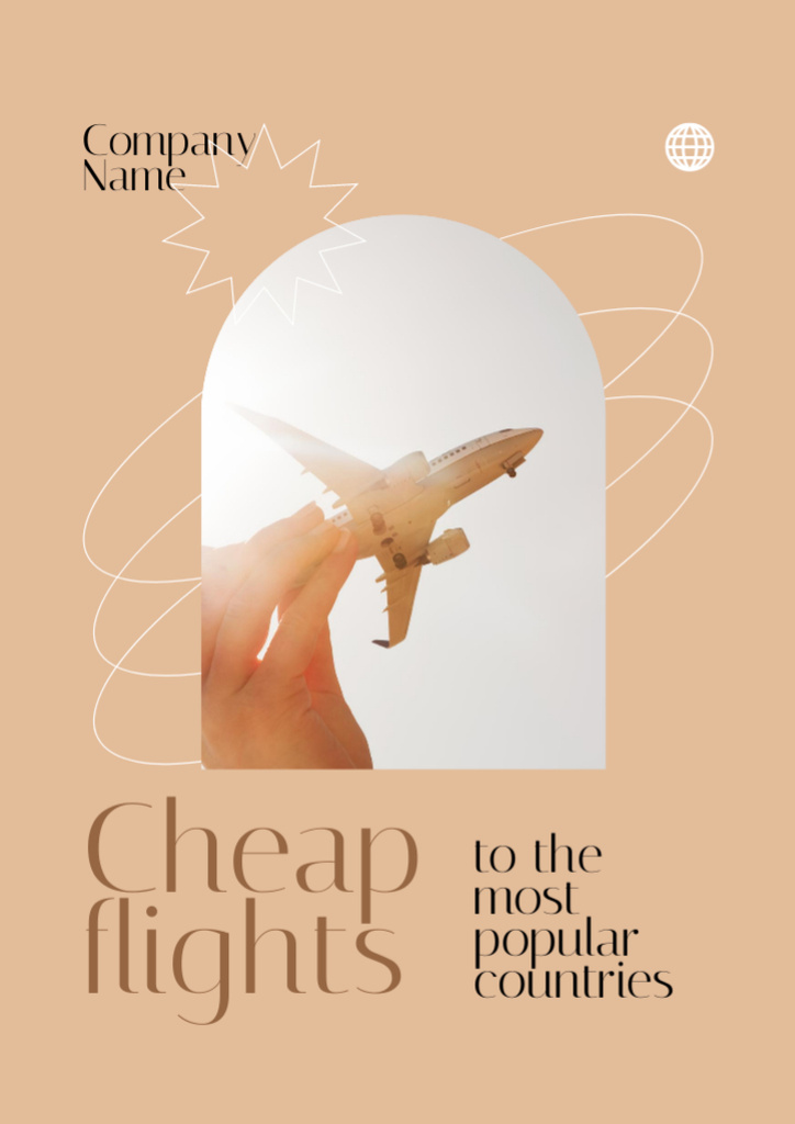 Modèle de visuel Afforable Flights to Popular Destinations - Flyer A4