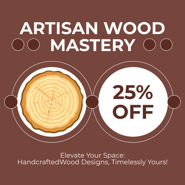 Designvorlage Discount on Workshop Wood Products für Instagram