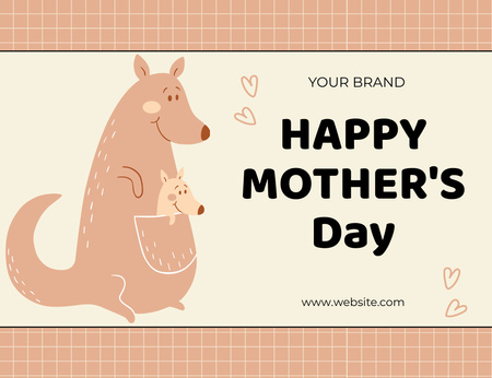 Ontwerpsjabloon van Thank You Card 5.5x4in Horizontal van Cute Giraffes on Mother's Day Holiday