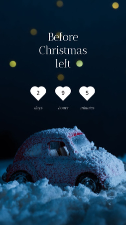 Christmas Greeting with Car in A Snow Instagram Story Design Template