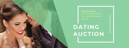 Dating Auction in Cafe Facebook cover Design Template