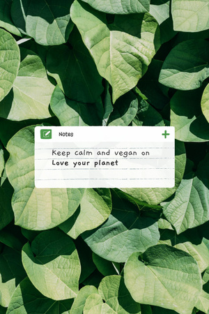 Vegan Lifestyle Concept with Green Summer Field Pinterest Design Template