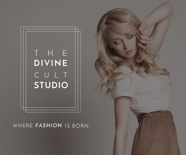 Designvorlage Fashion Studio Services Offer for Women für Large Rectangle