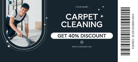 Services of Carpet Cleaning with Discount Coupon 3.75x8.25in Design Template