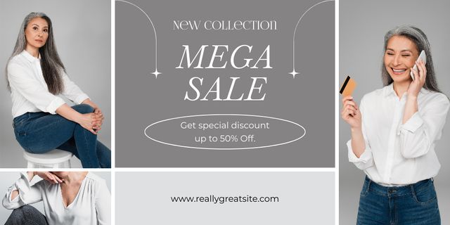 Age-Friendly Fashion Collection Sale Offer Twitterデザインテンプレート