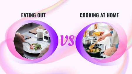 Eating Out VS Cooking at Home Youtube Thumbnail tervezősablon