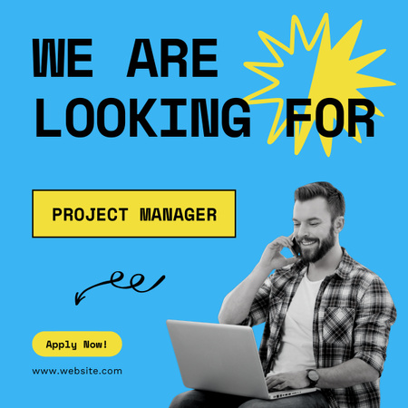 Platilla de diseño Looking for Project Manager LinkedIn post
