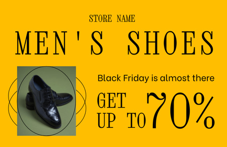 Modèle de visuel Vente de chaussures élégantes pour hommes lors du Black Friday - Flyer 5.5x8.5in Horizontal