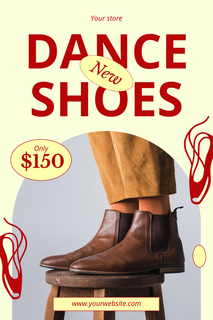 Szablon projektu Sale Offer of New Dance Shoes Pinterest