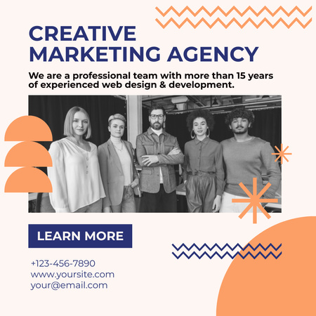 Plantilla de diseño de Equipo de Agencia de Marketing Creativo Instagram 