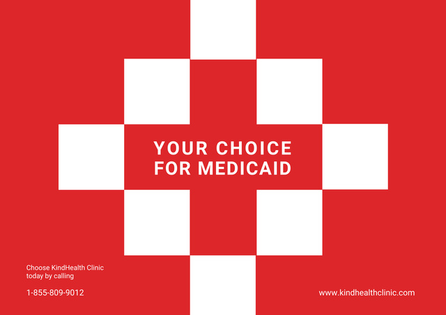Red Medical Clinic Ad Poster A2 Horizontal tervezősablon