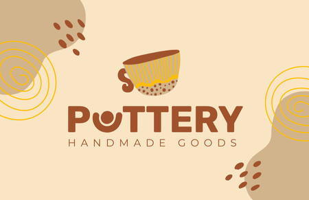 Platilla de diseño Pottery Handmade Shop Business Card 85x55mm