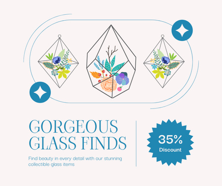 Ontwerpsjabloon van Facebook van Geweldig glazen decor tegen een gereduceerde prijs