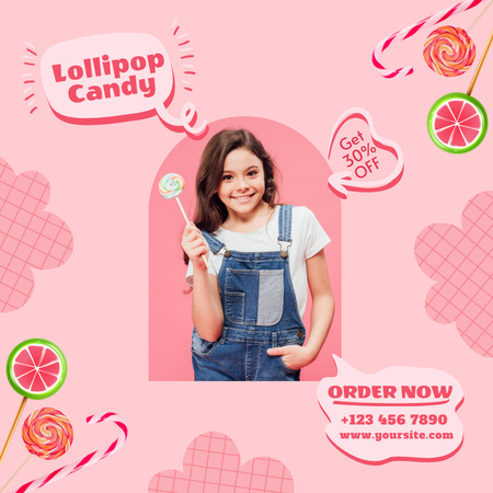 Lollipop Discount Announcement Instagram Design Template