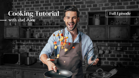 Education Channel: Hobbies Cooking Youtube Thumbnail Design Template