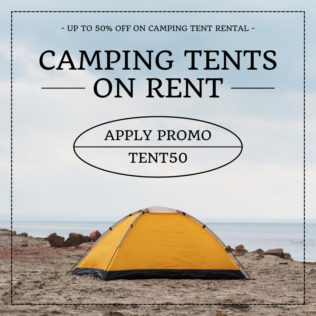 Offer of Camping Tents Rent Instagram Šablona návrhu