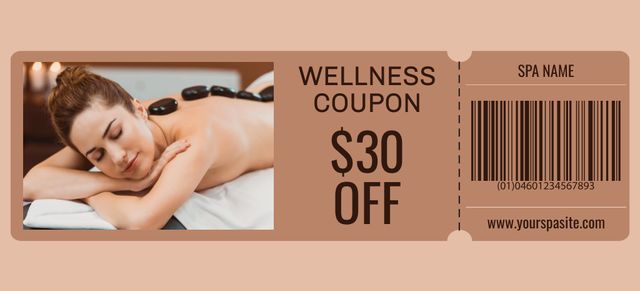 Template di design Hot Stone Massage Ad for Nice Price Coupon 3.75x8.25in