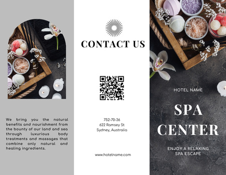 Plantilla de diseño de Collage con oferta de servicios de spa en gris Brochure 8.5x11in 