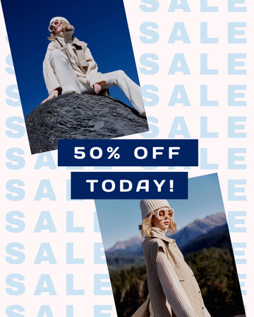 Discount Offer on Winter Fashion Instagram Post Verticalデザインテンプレート