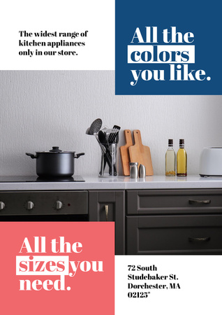 Kitchen appliances store Poster A3 Design Template