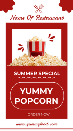 Platilla de diseño Summer Special Offer of Yummy Popcorn Instagram Video Story