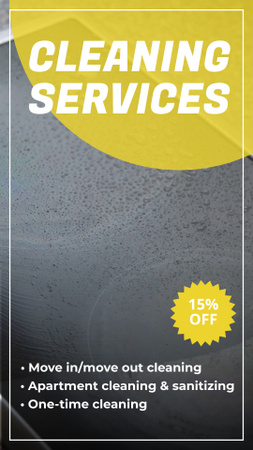 Experienced Cleaning Services With Discount And Detergent Instagram Video Story Design Template