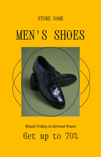 Ontwerpsjabloon van Flyer 5.5x8.5in van Men's Stylish Shoes Sale Announcement