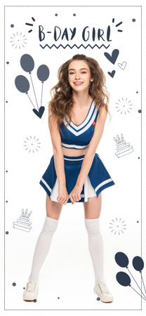 Young Birthday Girl in Blue Outfit Snapchat Moment Filter Design Template