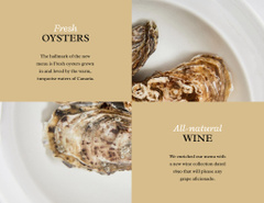 New Seasonal Menu with Oysters on Plate