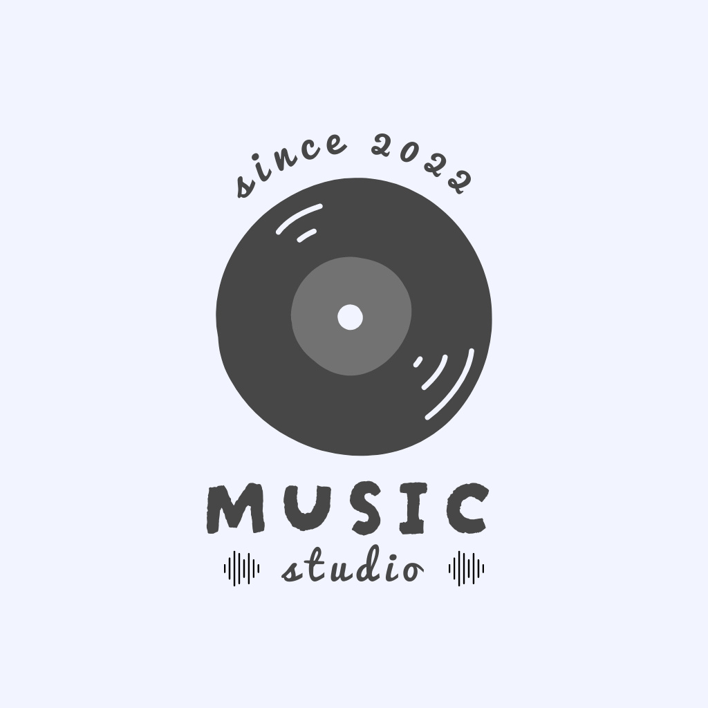 Platilla de diseño Music studio Ad with Vinyl Logo