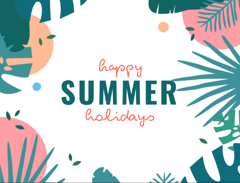 Happy Summer Holiday Postcard 4.2x5.5inデザインテンプレート